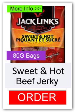 80g Sweet & Hot Beef Jerky Bags - Info/Order
