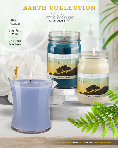 Heritage Candles, Earth Collection Brochure - Pg 1