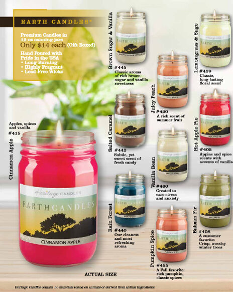 Heritage Candles, Earth Collection Brochure - Pg 2