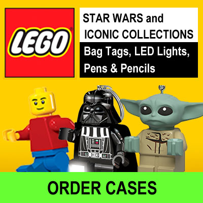 Order LEGO Bag Tags, LED Keychains, Pens and Pencils by the Case