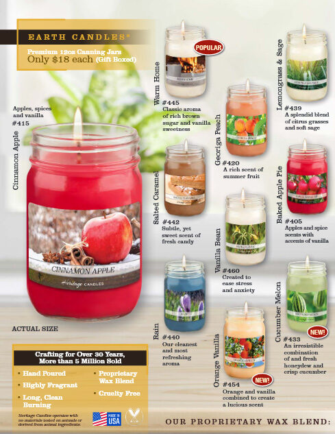 Heritage Candles Earth Collection Brochure, Pg 2