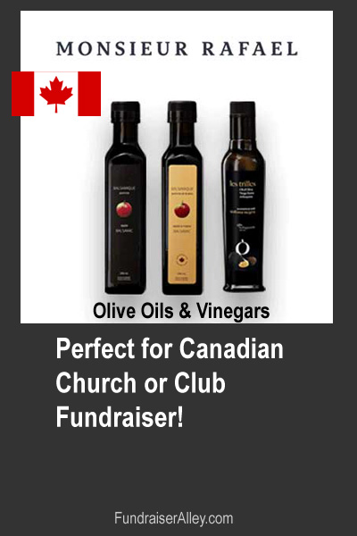Monsieur Rafael Olive Oils and Vinegars, Perfect for Canadian Church or Club Fundraiser
